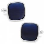 Navy Blue Fiber Optic Cushion Cufflinks.JPG